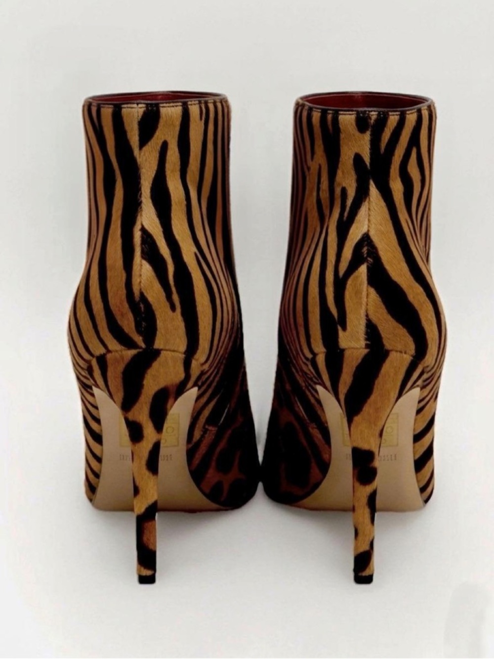 ALDO Wiema Animal Print Calf Hair Pointed Toe High Heel Ankle Boots Size 8 - Picture 3 of 10